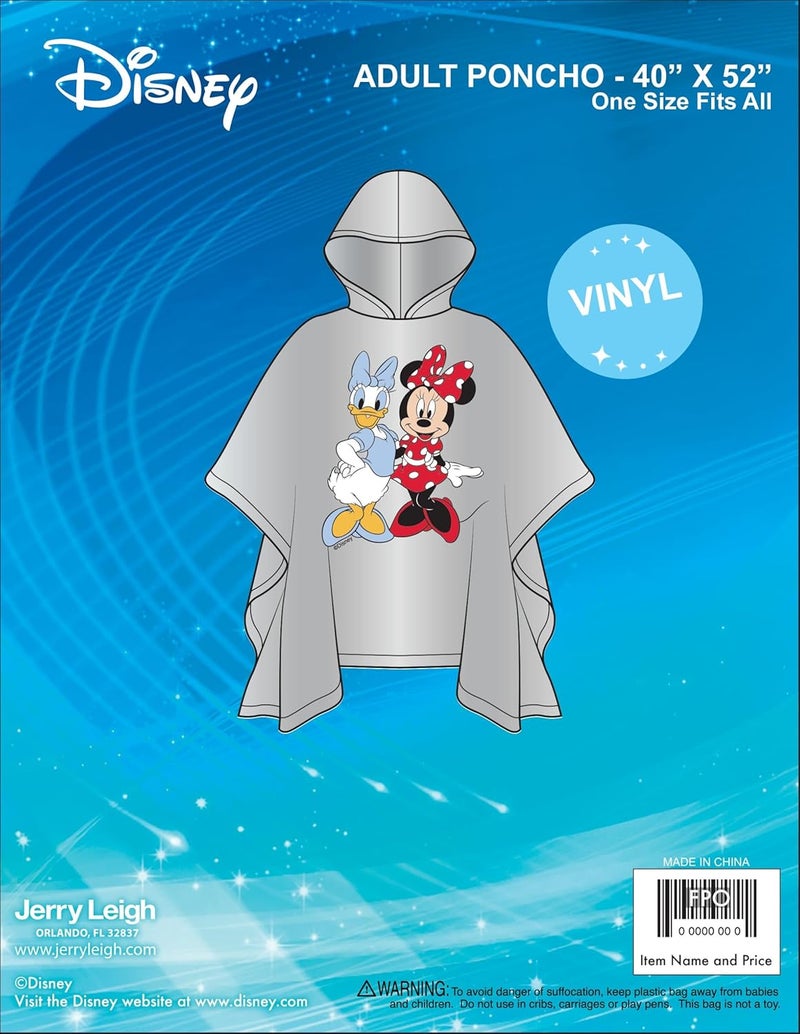 Disney بونشو مطر هودي للجنسين للبالغين ميني ماوس وميكي ماوس وبلوتو وديزي داك - Image 2